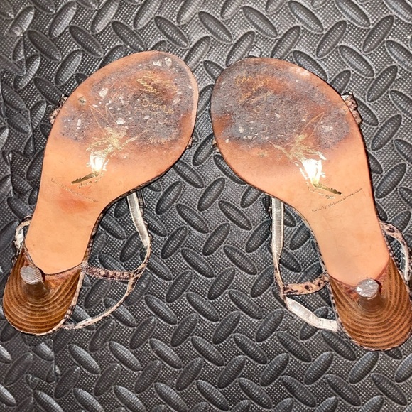 Beverly Feldman Snake Print Embellished Heels gem rhinestone sexy hot glam bling - Picture 4 of 9